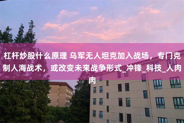 杠杆炒股什么原理 乌军无人坦克加入战场，专门克制人海战术，或改变未来战争形式_冲锋_科技_人肉